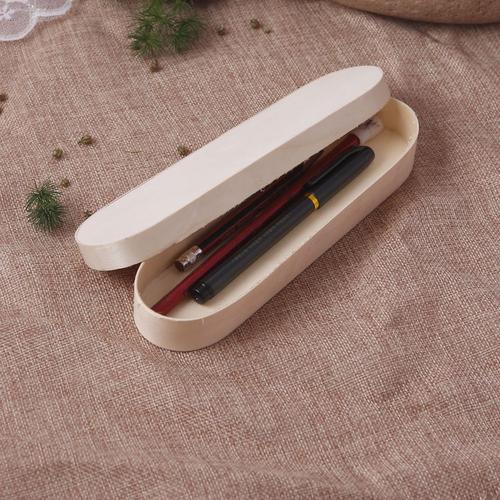 創(chuàng)意zakka雜貨 復(fù)古原木色文具盒 木質(zhì)筆盒辦公家居用品擺件